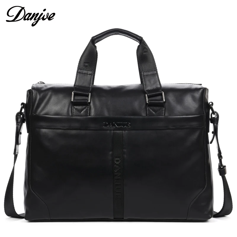 Main Noir Porte brown Black Mode D'affaires Cuir documents Danjue Sac Portable Ordinateur Sacs Brun Fourre De Hommes Éclair Avec tout D'épaule En Fermeture Véritable À 0S0UnfYg