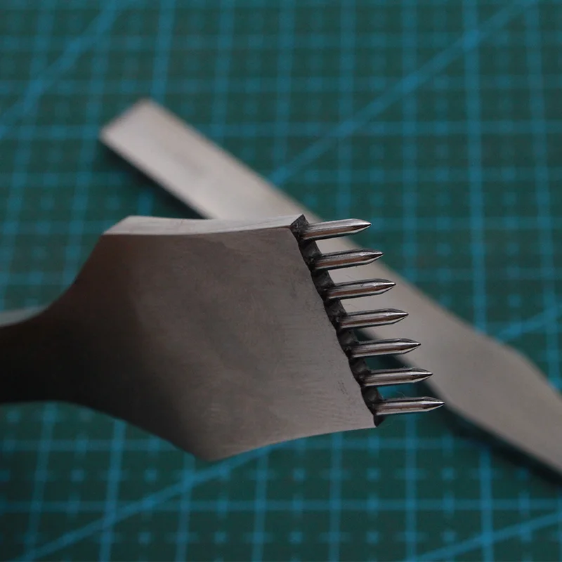 Skup Najlepsze 2 + 5 + 7 Prong skórzane dziurkowanie okrągłe narzędzie dłuta 3mm 4mm 5mm ostre kłucie ręcznie skórzane dziurkacz do robótek szwy zabiegi