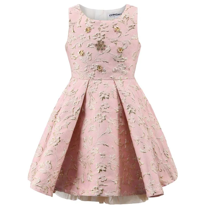 Детское осеннее платье принцессы для девочек Детские платья для девочек на день рождения, детское рождественское платье нарядное свадебное платье для маленьких девочек - Цвет: Розовый