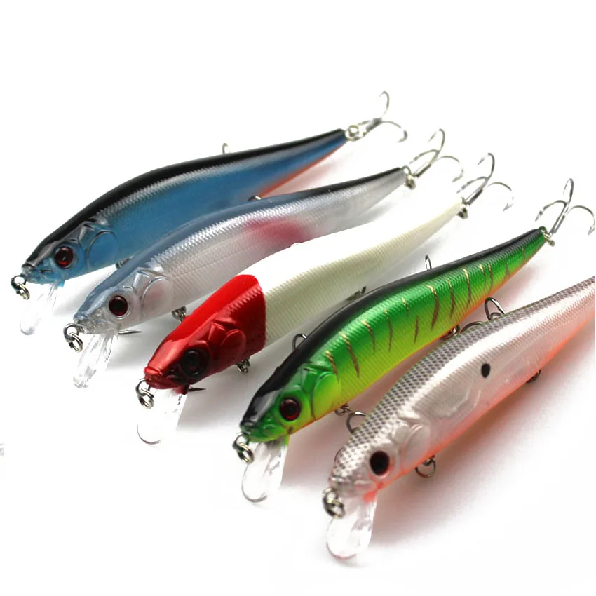 5 Piece Lure Minnow Fishing 23G-14CM Plastic Hard Tackle 4# Hooks Isca Artificial Bait Online | Спорт и развлечения