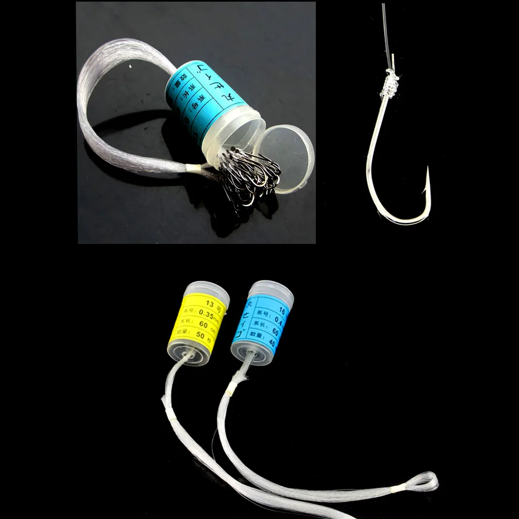 100 Pieces Sea Carp Fishing Tackle Hooks Barbed Sharp Steel Hooks with Fish Linefor Saltwater Freshwater