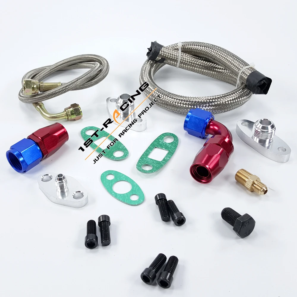 Подача масла Retrun Line + фитинг Комплект болтов для Toyota Supra 1JZGTE 2JZGTE 1JZ/2JZ Single Turbo|kit