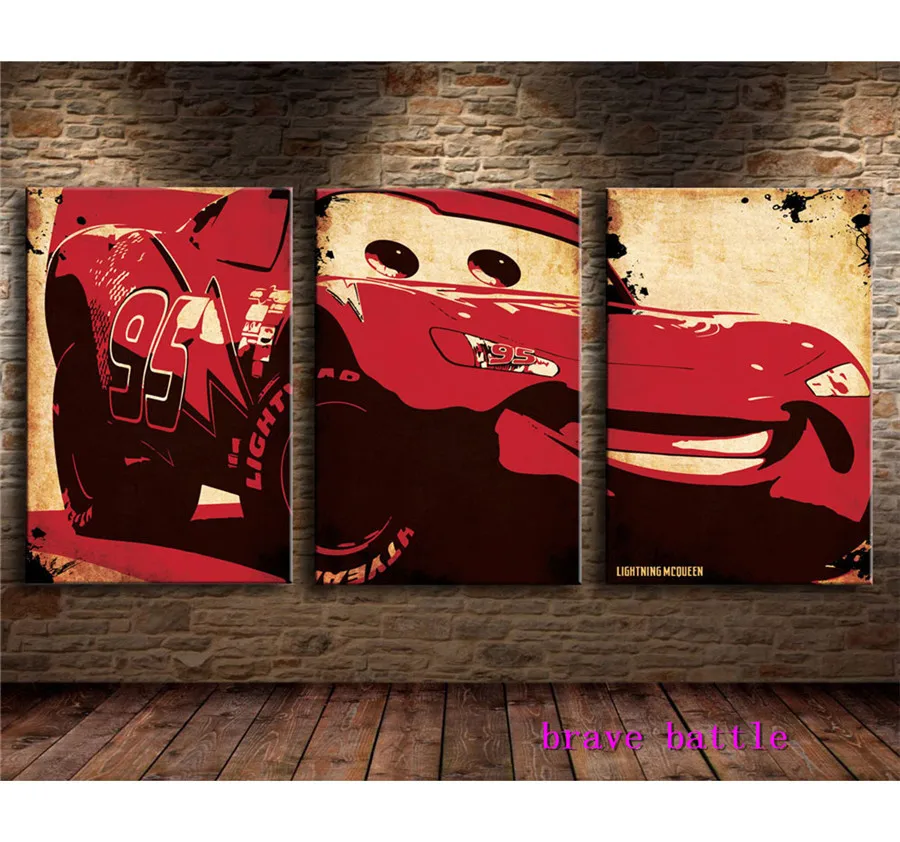 

Cars Lightning Mcqueen Canvas Painting Living Room Home Decor Modern Mural Art Oil Painting