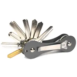 Новый алюминиевый смарт-брелок для ключей Органайзер клип Папка Сумка-брелок инструмент, серый