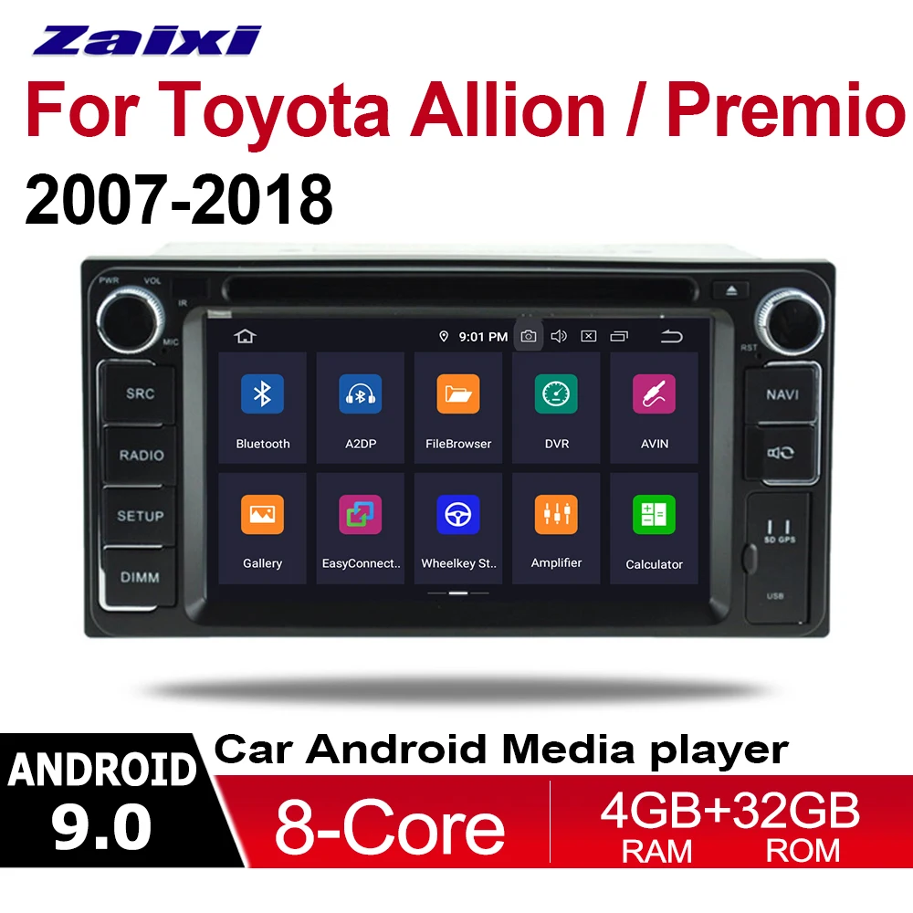 ZaiXi 4GB android 9.0 car dvd player for Toyota Allion / Premio 2007~2018 Multimedia GPS Navigation Map Autoradio WiFI Bluetooth