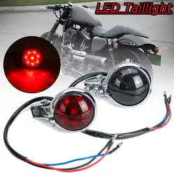 Универсальный красный светодиодный металлический корпус Racer Стиль стоп-сигнал, сигнал заднего хода мотоцикл Тормозная лампа для заднего
