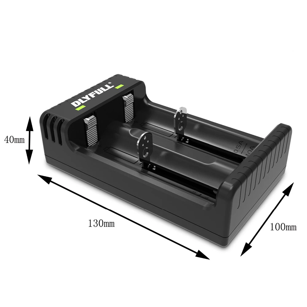 Зарядное устройство Dlyfull с 2 отсеками USB для аккумуляторов 18650 26650 22650 21700 rcr123a 18350 10440