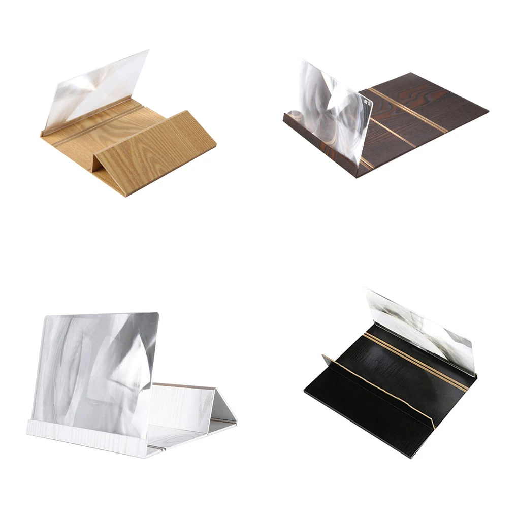 Mobile Phone Video Screen Magnifier Amplifier Holder Mount Stereoscopic Amplifying Desktop Wood Bracket