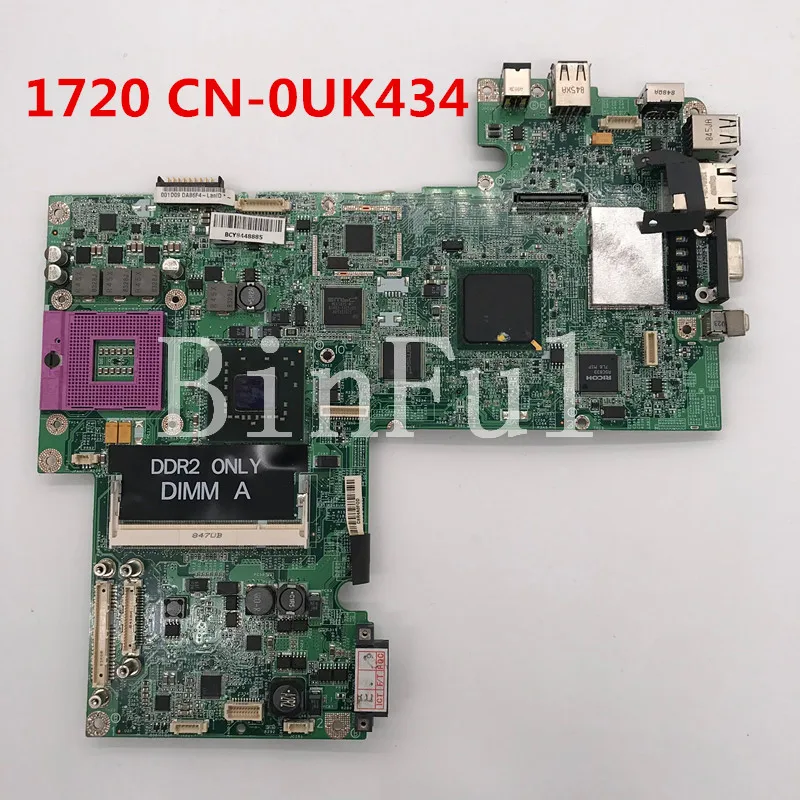 High quality For Inspiron 1720 Laptop motherboard CN-0UK434 0UK434 UK434 G965 DDR2 100% full Tested | Компьютеры и офис