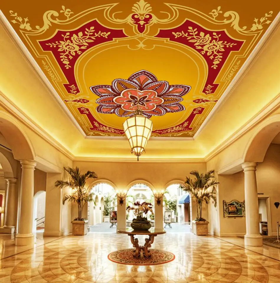 Beibehang Wallpaper Kustom 3D Gaya Eropa Royal Langit Langit Mural