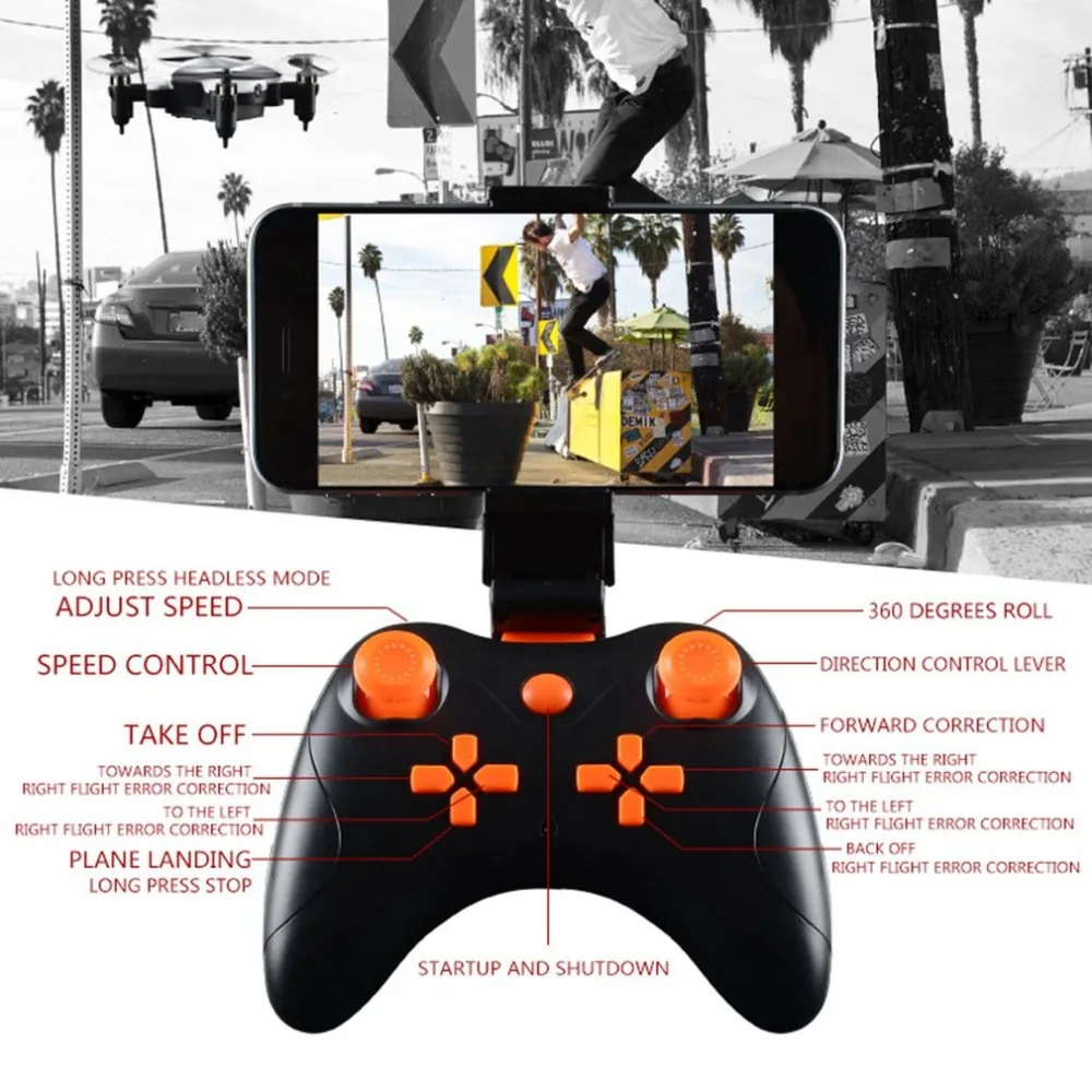 

Mini Folding RC Drone With Wifi FPV Camera Photography Quadrocopter Altitude Hold Headless Mode Remote Control Helicopter