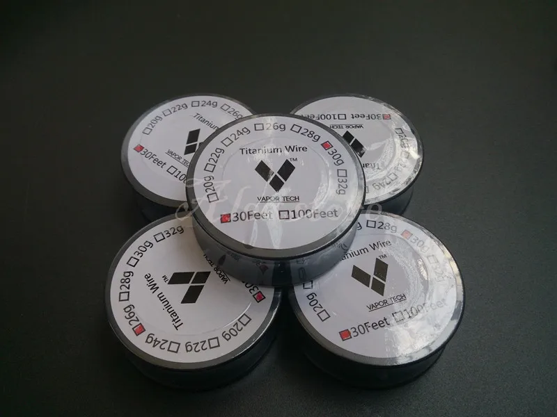 

10pcs Vapor Tech Titanium Wire Resistance 30 Feet TA1 Ti grade 1 AWG 26g 28g 30g Gauge Coil For Temp Control TC Vape mod