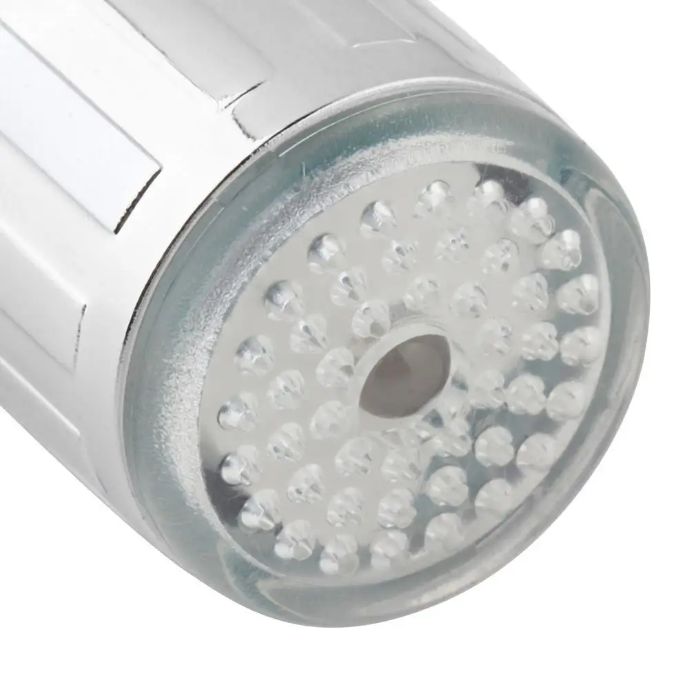 7 цветов Изменение светодио дный Светодиодные водопроводный кран ABS Серебряный свет смеситель с подсветкой головы кухня датчики давления