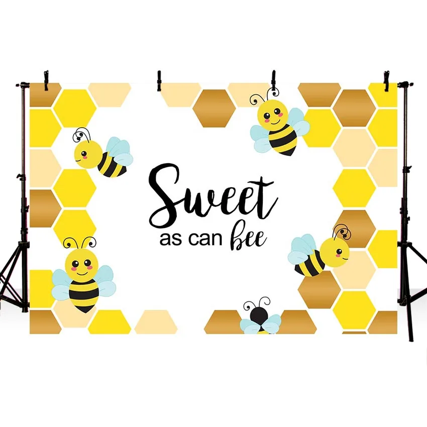 Birthday Newborn Baby Show Bee Honey Poser Yellow Photography Backdrops Photographic Backgrounds Photocall Photo Studio | Электроника