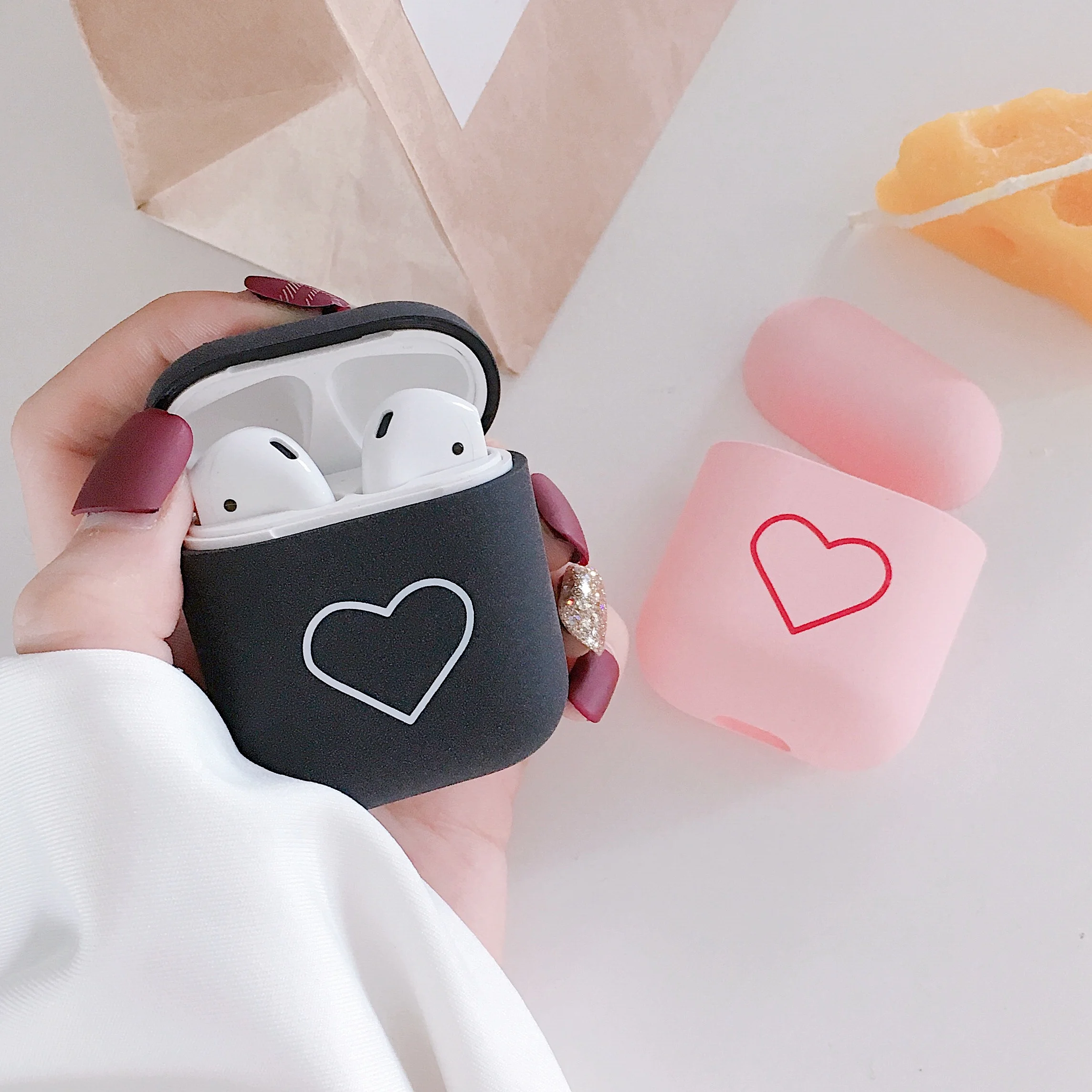Матовый однотонный защитный чехол для AirPods PC зарядки Airpod Жесткий Чехол наушников