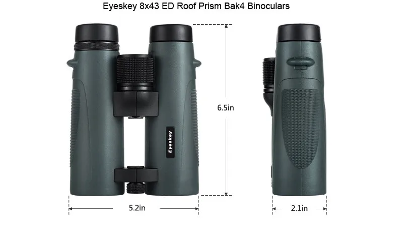 Азотный бинокль ED Стекло 8x43 водонепроницаемый телескоп Bak4 Призма Оптика кемпинг охотничьи прицелы Профессиональный бинокль