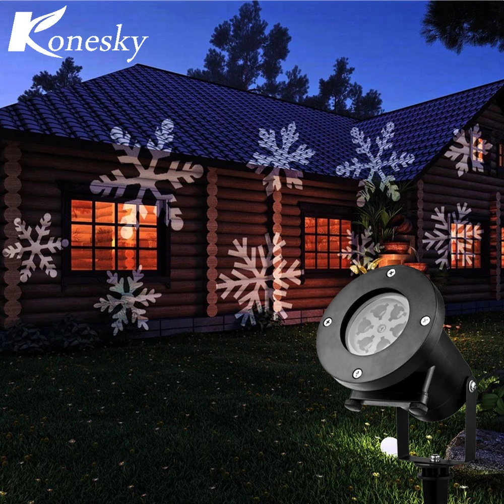 12 Types Christmas Laser Snowflake Projector Outdoor LED Lamp