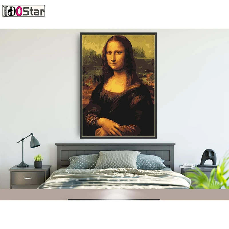 

Mona Lisa's smile picture painting by numbers, DIY oil painting,Acrylic Paint By Numbers On Canvas For Home Decor