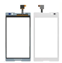 10pcs/lot New Replacment For Sony Xperia C S39H C2304 C2305 Glass LCD Touch Screen with Digitizer black white Free shipping