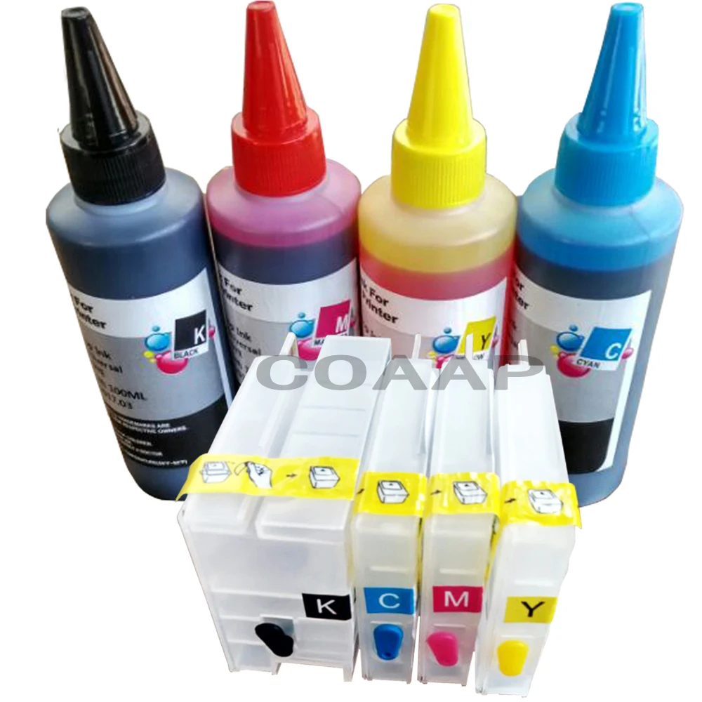 

Refillable ink Cartridge for Compatible hp950 951 Officejet Pro 8630 8640 8660 8615 8625 Printer + 400ml Dye ink ( AAA chip )