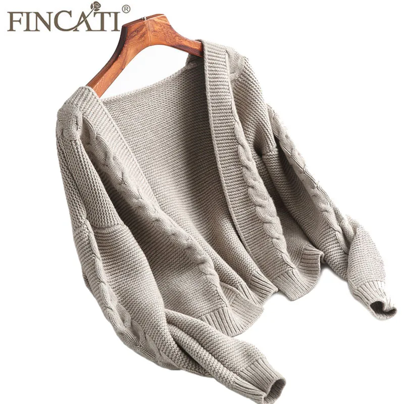 Cardigan Women 2018 Autumn Winter Cashmere Blending Twist Knitted Open Stitch V Neck Casual Elegent Short Outwear Coat Sweater