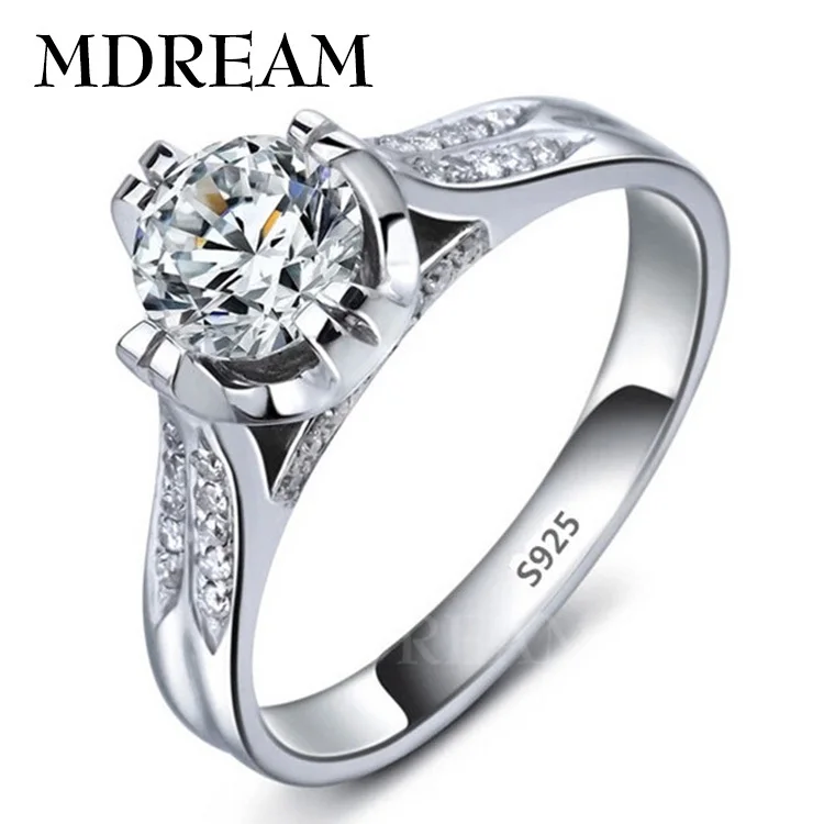 Platinum filled 925 sterling silver RIng and cubic zirconia Ring romantic wedding rings jewelry Factory price LSR075