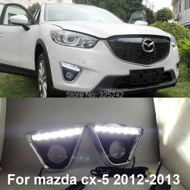 

For Mazda CX-5 Cx 5 2012 2013 Excellent  LED Fog Light Lamp Plating frame Ultra-bright illuminationDRL led light