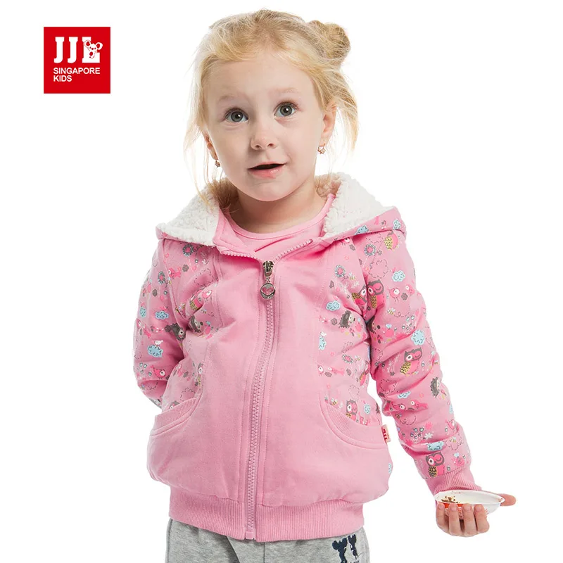 baby girls winter coat warm linning for toddler girls hooded jacket 2015 new baby clothing