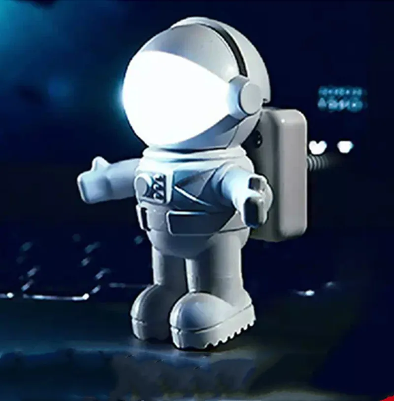 

New Style Cool New Astronaut Spaceman USB LED Adjustable Night Light for Computer PC Lamp Desk Light Pure White