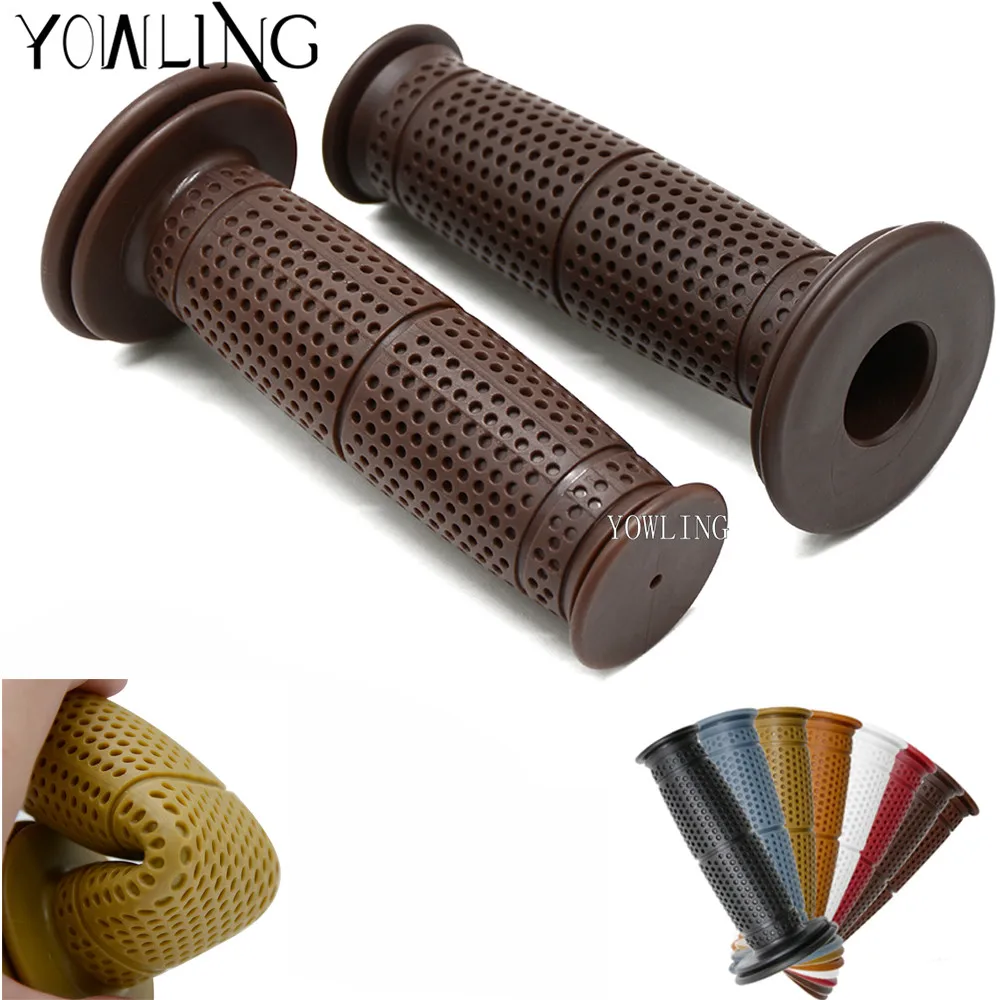 7/8" 22mm Motorcycle Hand Grips Handle Rubber Bar Gel Grips Retro Rubber Motorcycle Bike Vintage Coke Bottle Hand Grip x 2pcs