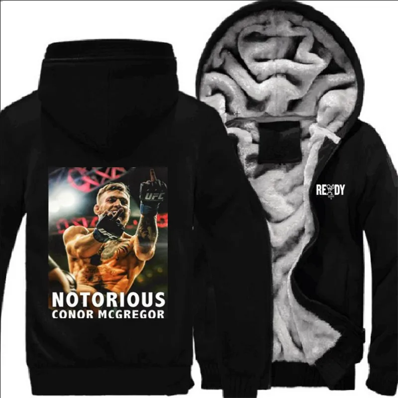 

Anime Conor McGregor Men's Hooded Sweatshirt Cosplay Thick Warm Men's Hoodie Mouth Boxing Performance Cotton Fleece P