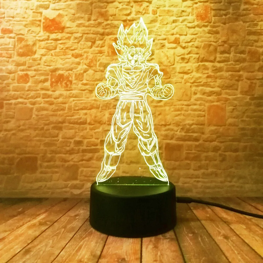 9 Diff Dragon Ball Супер Saiyan Goku сила действия бомб фигурки 3D иллюзия настольная лампа 7 цветов ночной Светильник для мальчиков Игрушки Подарки