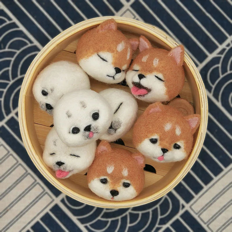 

Wool Felt Poked Dolls Creative DIY Gifts Felting Wool Adults Handmade Material Bag Pendant Felt Animals Sets Seal Shiba Inu