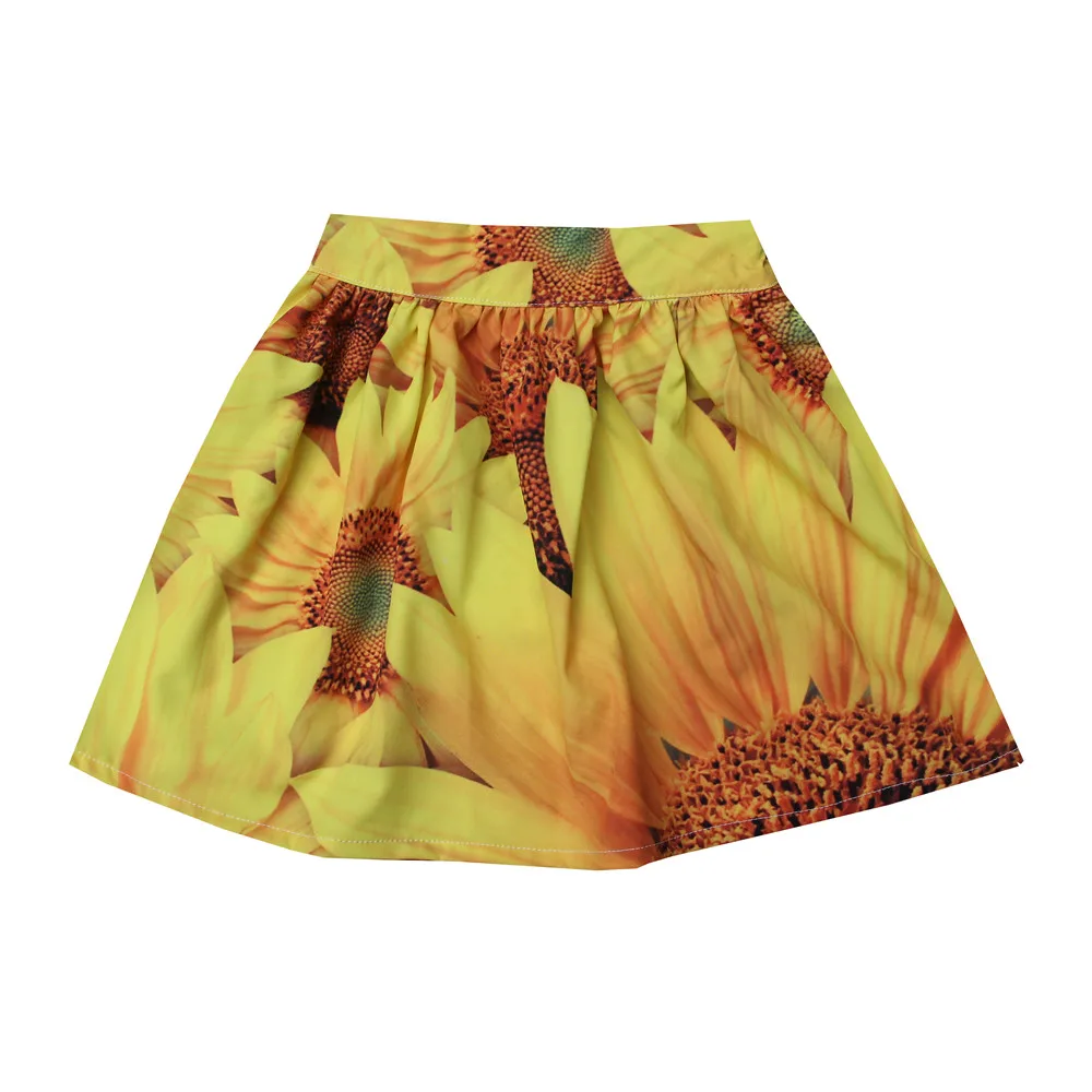 girls skirts sunflower printed girls cute flower skirts baby kids princess skirts girl popular