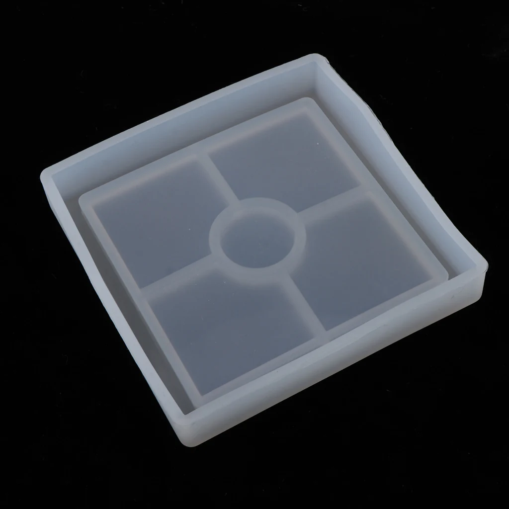 Silicone Coaster Mold Square for Resin Casting Epoxy Cement, Jewelry Making Crafts DIY Home Ornaments Coaster Cup Mat, 108mm