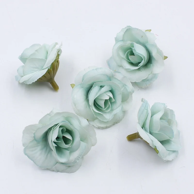 5pcs/bag 4cm artificial flower silk rose flower head wedding party home decoration DIY wreath scrapbook craft fake flower