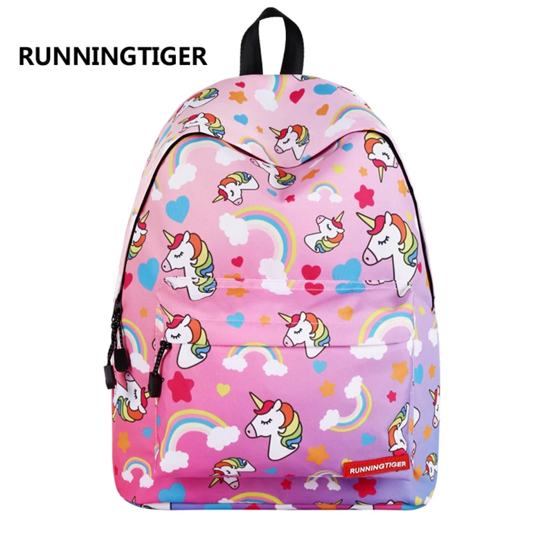 RUNNINGTIGER Cute Unicorn Printing Backpack Women Fashion School Bags for Teenagers Girls Female Travel Mochila Escolar цена RUNNINGTIGER Cute Unicorn Printing Backpack Women Fashion School Bags for Teenagers Girls Female Travel Mochila Escolar цены онлайн