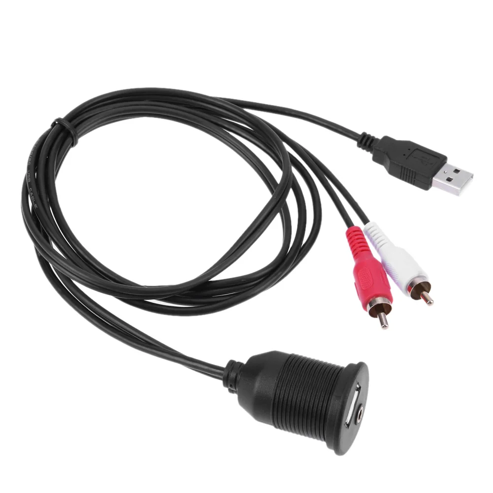 2 м приборной панели автомобиля заподлицо USB AUX 2RCA разъем удлинитель свинцовая