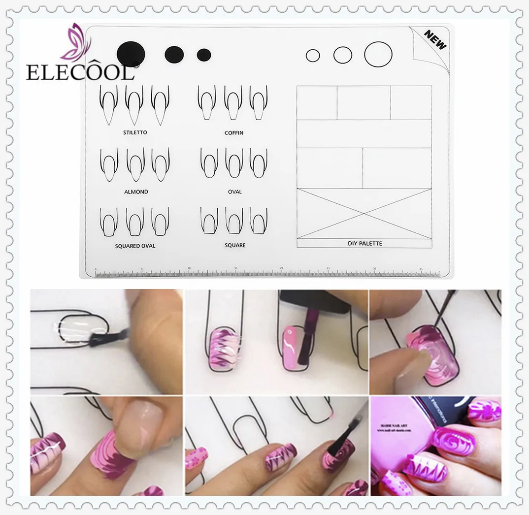 

ELECOOL Nail Stamping Plate Nail Art Mold Nail Printing Practice Mat Pad UV Gel Polish Plaque Stamping Pour Ongle Naildesign