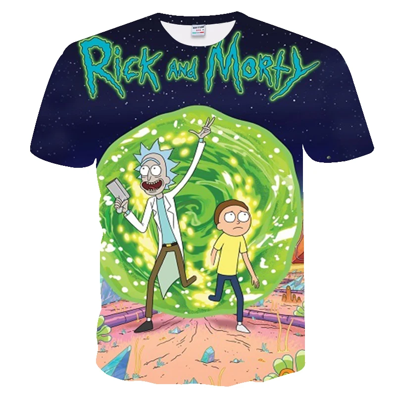 BIANYILONG новая футболка с 3D принтом Rick and Morty для мужчин и женщин Летняя футболка аниме с коротким рукавом и круглым вырезом Топы И Футболки Play Прямая поставка