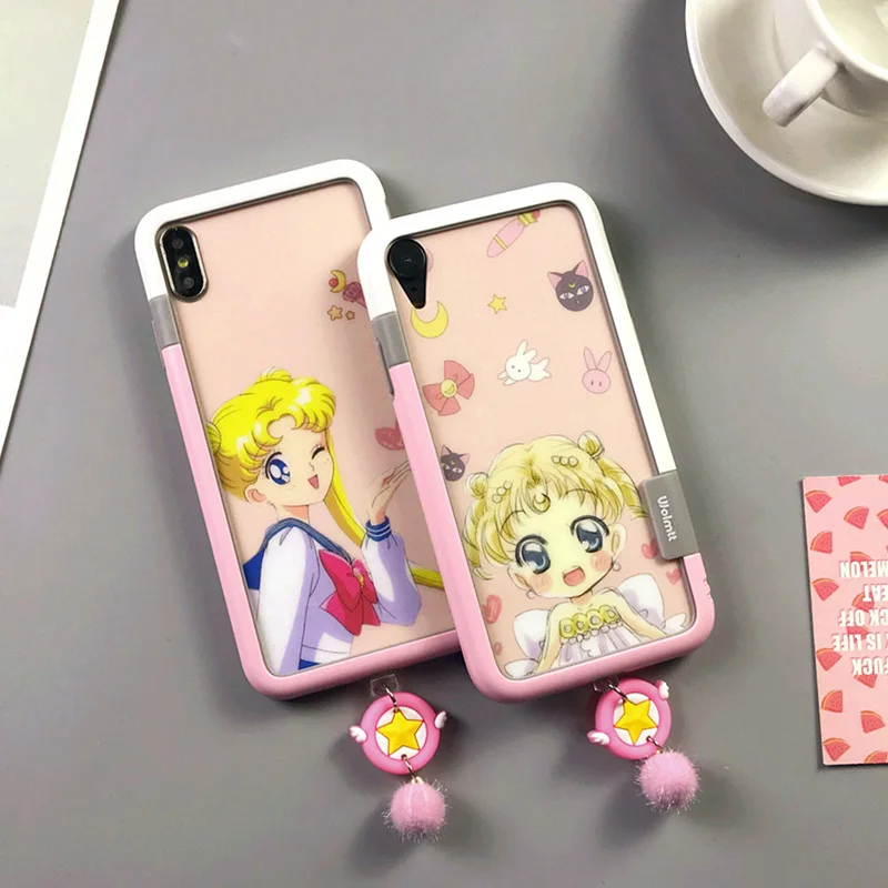 Для iPhone 7 Чехол XS MAX чехол 6 6s 8 7plus ударопрочный бампер милый Сейлор Мун задняя