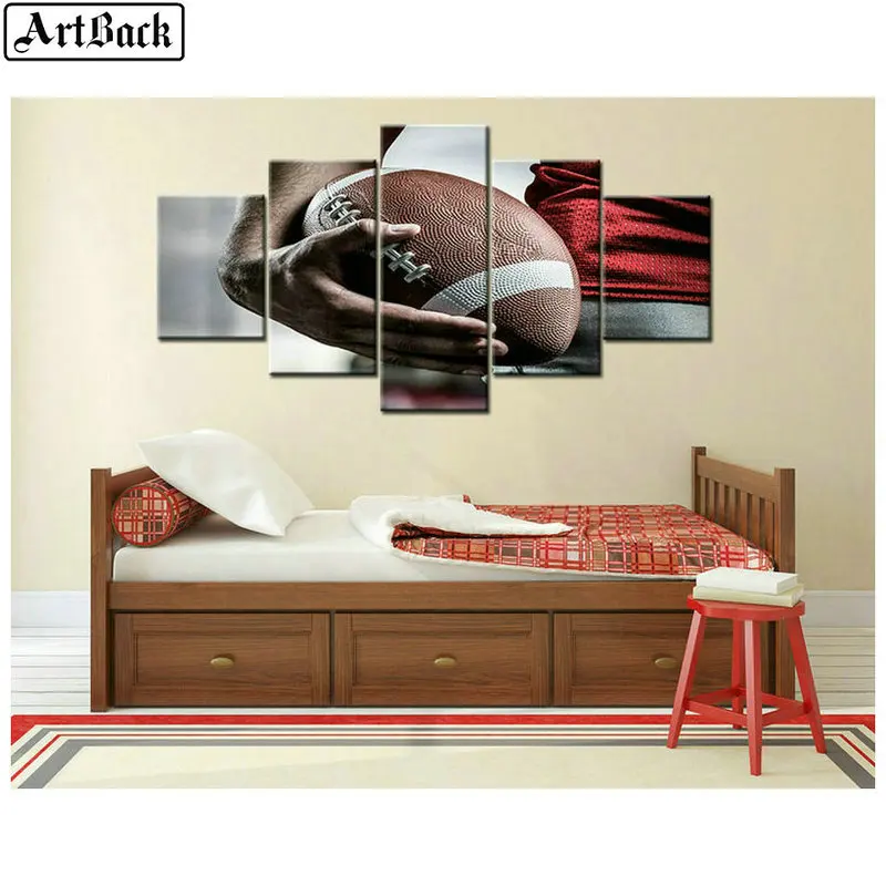 

5 spell diamond painting rugby icon full square drill football pattern diamond mosaic 3d diamond embroidery