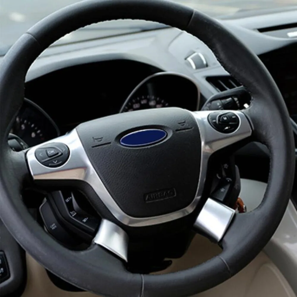 Jameo Auto 2 шт./компл. ABS Хромированная внутренняя отделка Руля Наклейка для Ford C MAX CMAX