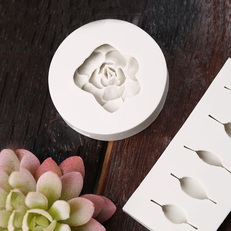 3D Succulent Flower Silicone Canneles Mold Fondant Cake Clay Mould Cookie Cutter