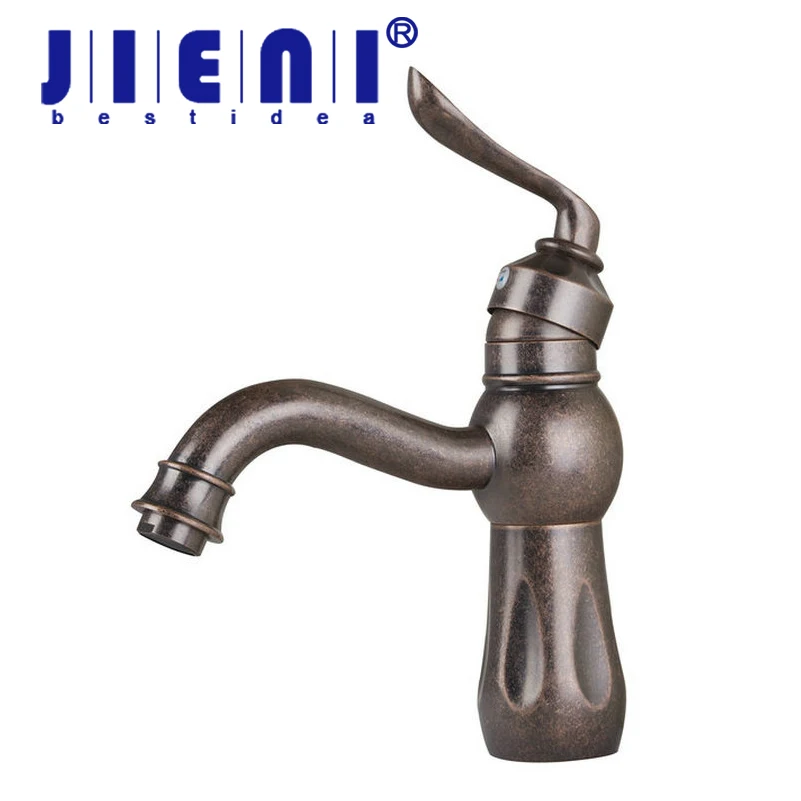 JIENI Antique Brass Basin Mixer Tap Polish Bathroom Faucet Design 9913