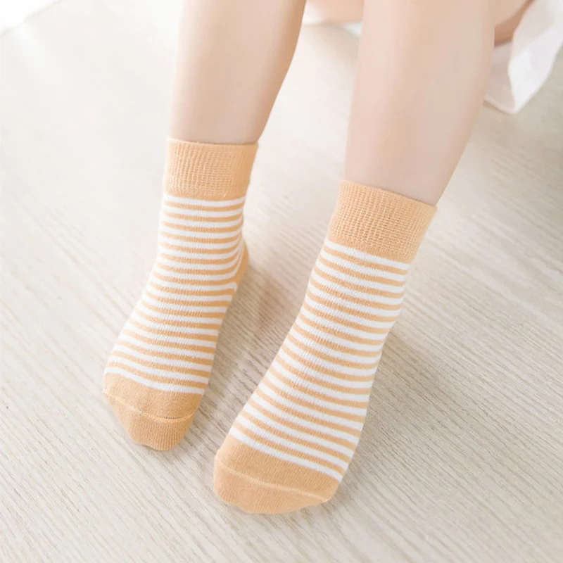 5 пара/лот, носки для маленьких мальчиков, хлопковые носки в полоску для новорожденных девочек на лето и осень, носки для малышей, короткие носки для детей 0-2 лет
