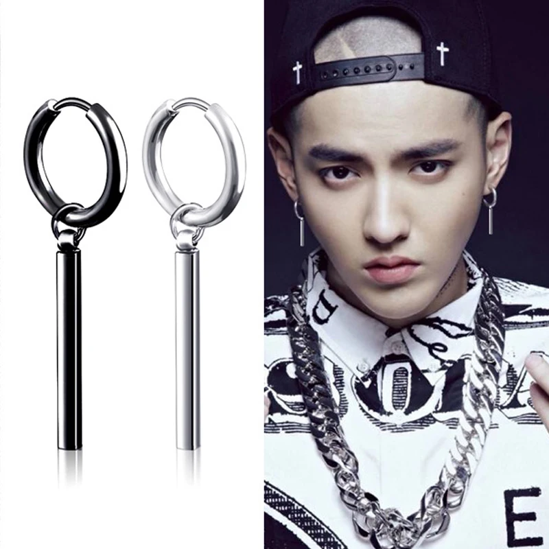 Earrings Men Punk Hip Hop Fashion Earring Nail Mens Stainless Steel Earrings Hoop Earrings