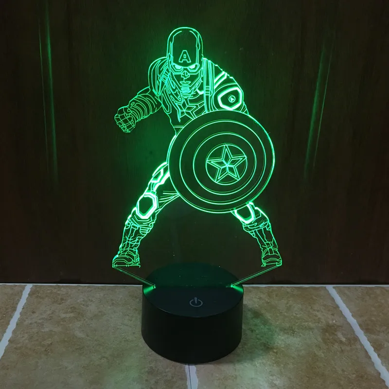 

new United States captain 3D lights colorful touch LED visual light gift atmosphere desk lamp