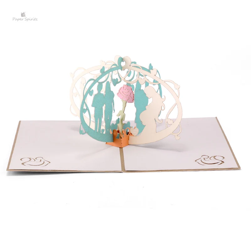

PAPER SPIRITZ Pregnancy Cards 3D laser Cut Paper Pop Up Card with Envelope Thanks Invitations Congratulations Thanks Invitation