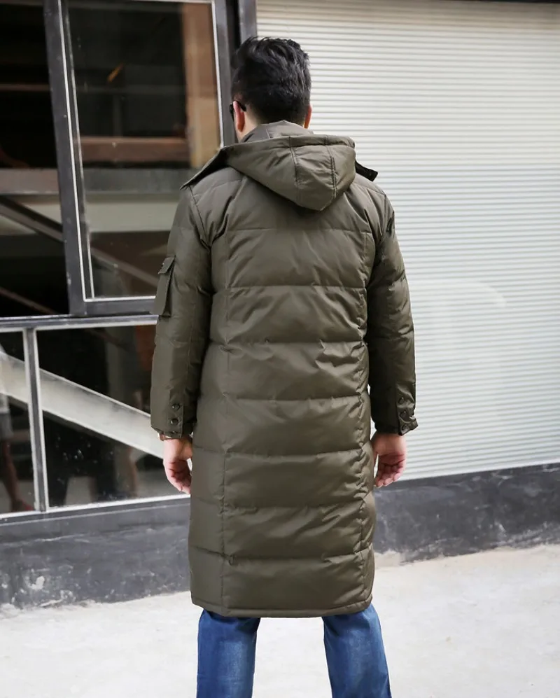 Зимняя мужская Толстая Стеганая пуховая куртка с капюшоном высокого качества теплая верхняя одежда ниже колена пальто размера плюс 10XL парка Hombre длинные пальто